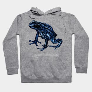 Blue poison dart frog illustration Hoodie